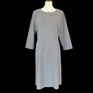 NWT Joules Shay Textured Jersey 3/4 Sleeve Dress US Sz 14 Greymarl Lagenlook